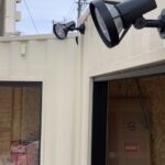 コンテナハウス・屋外照明器具・スポットライト取付け・電気工事